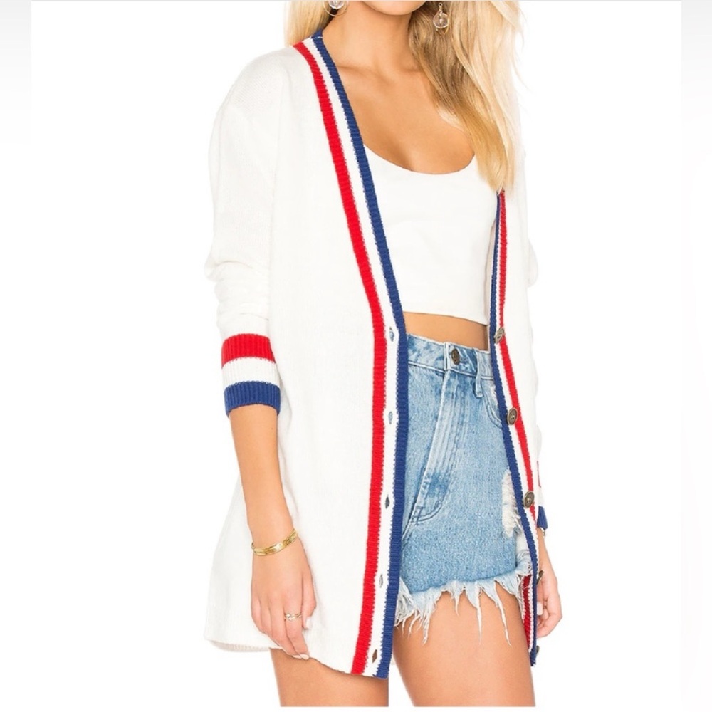 Show Me Your Mumu Cardigan in USA Stripe & Below Deck Top in USA Stripe